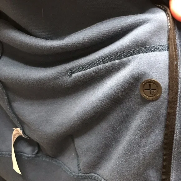 Calvin Klein Performance! Dark Blue Velour Zip Up Hoodie - Picture 10 of 13